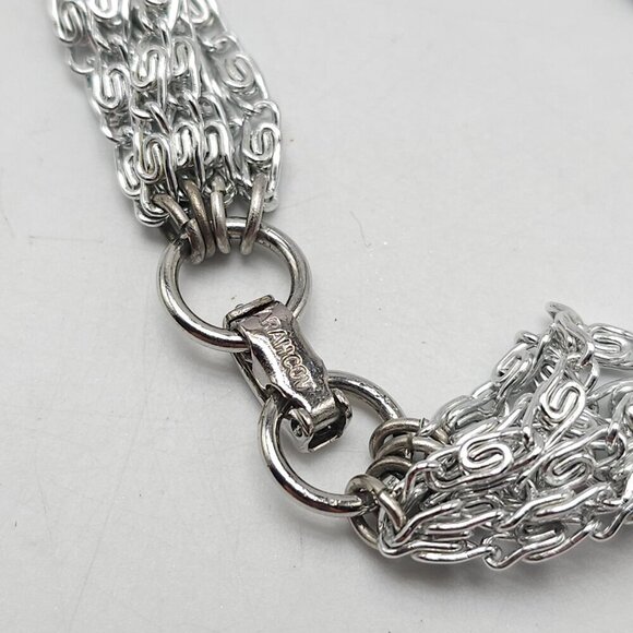 Vintage Sarah Coventry Multi Strand Silver Tone Chain Necklace 16 in - Picture 4 of 5
